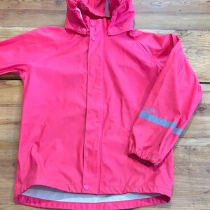 REIMA 10 Candy Pink Lampi Waterproof Rain Jacket Hooded Reflectors Zip Up